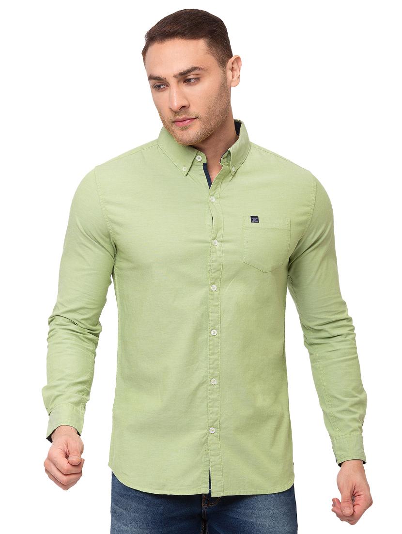 green solid casual shirt - 17615486 - Zoom Image - 1