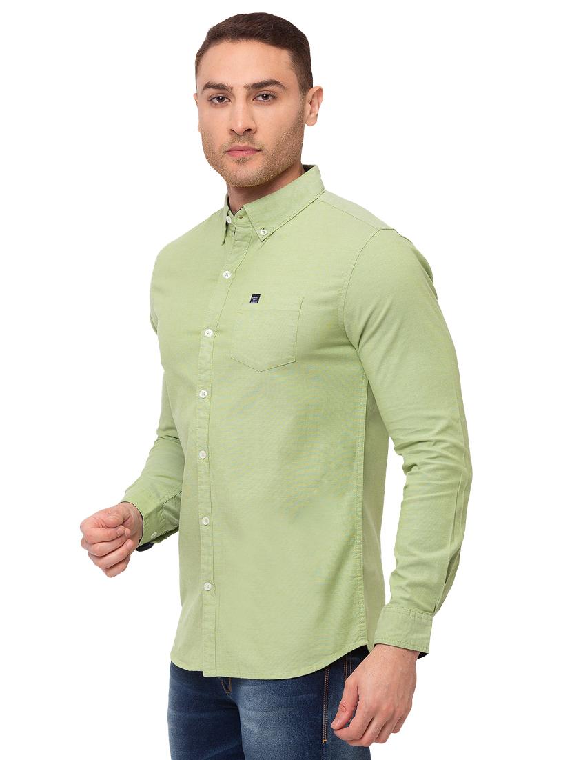 green solid casual shirt - 17615486 - Zoom Image - 2