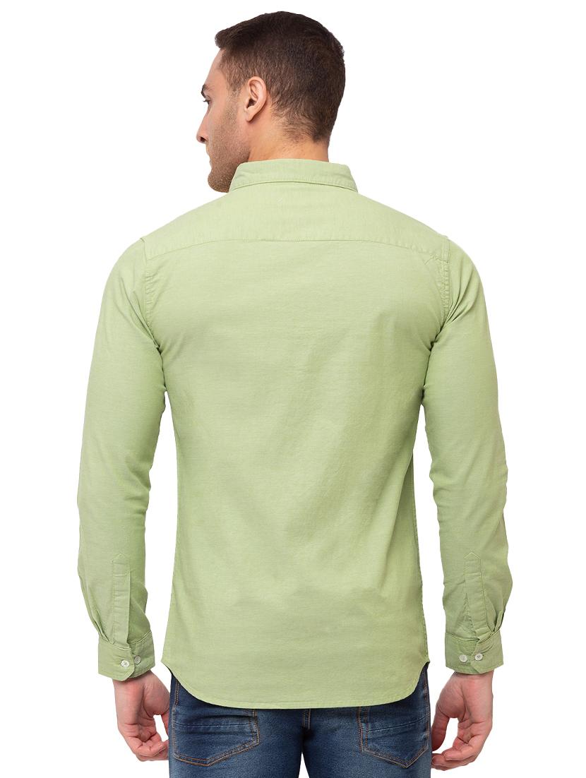 green solid casual shirt - 17615486 - Zoom Image - 3