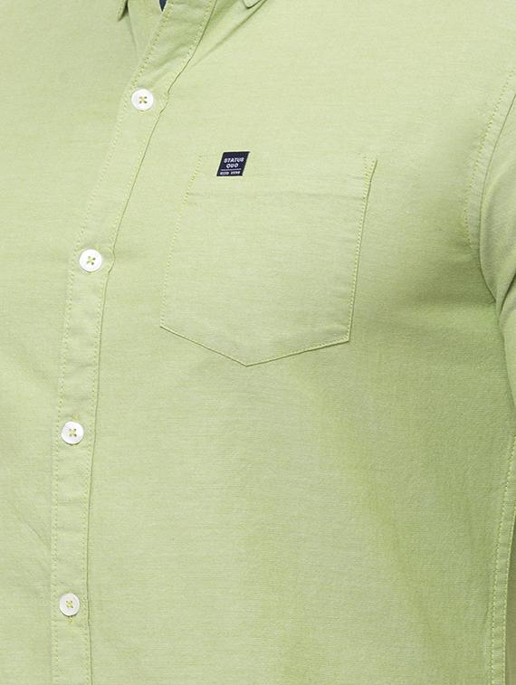 green solid casual shirt - 17615486 - Zoom Image - 5