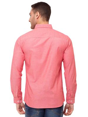 pink solid casual shirt - 17615487 - Standard Image - 3