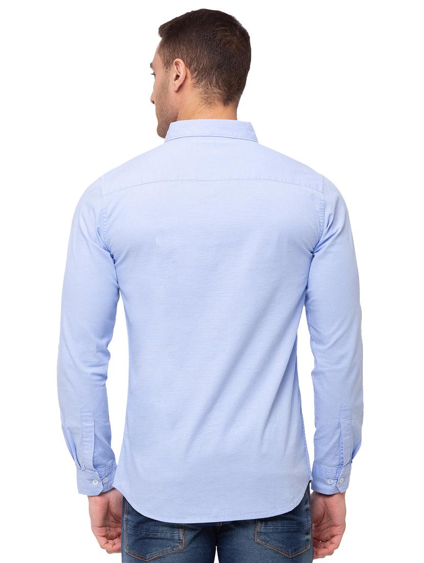 light blue solid casual shirt - 17615488 - Zoom Image - 3