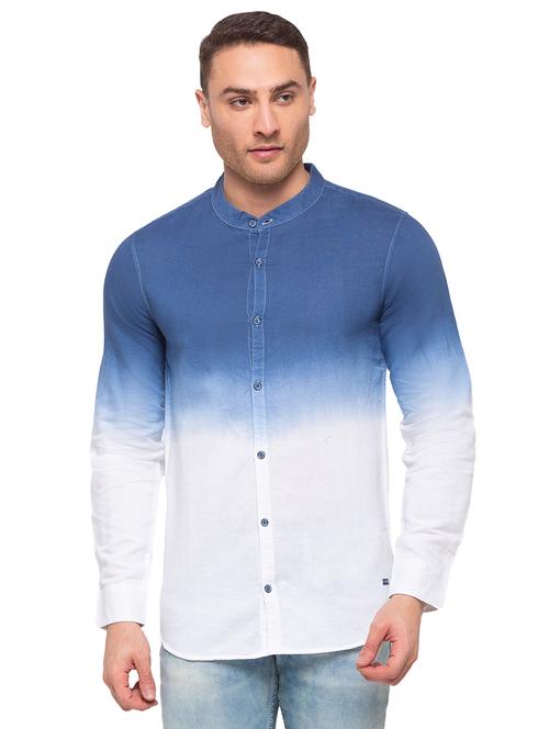 blue ombre casual shirt - 17615500 - Standard Image - 1