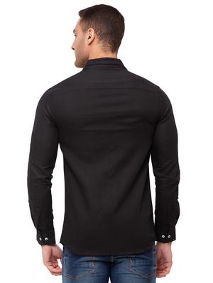 black solid casual shirt - 17615503 - Standard Image - 3