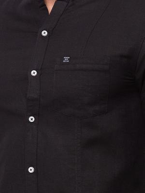 black solid casual shirt - 17615503 - Standard Image - 5