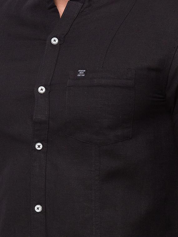 black solid casual shirt - 17615503 - Zoom Image - 5
