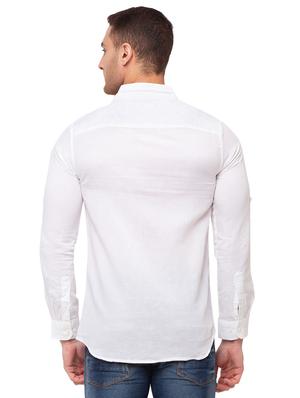 white solid casual shirt - 17615505 - Standard Image - 3
