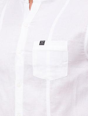 white solid casual shirt - 17615505 - Standard Image - 5