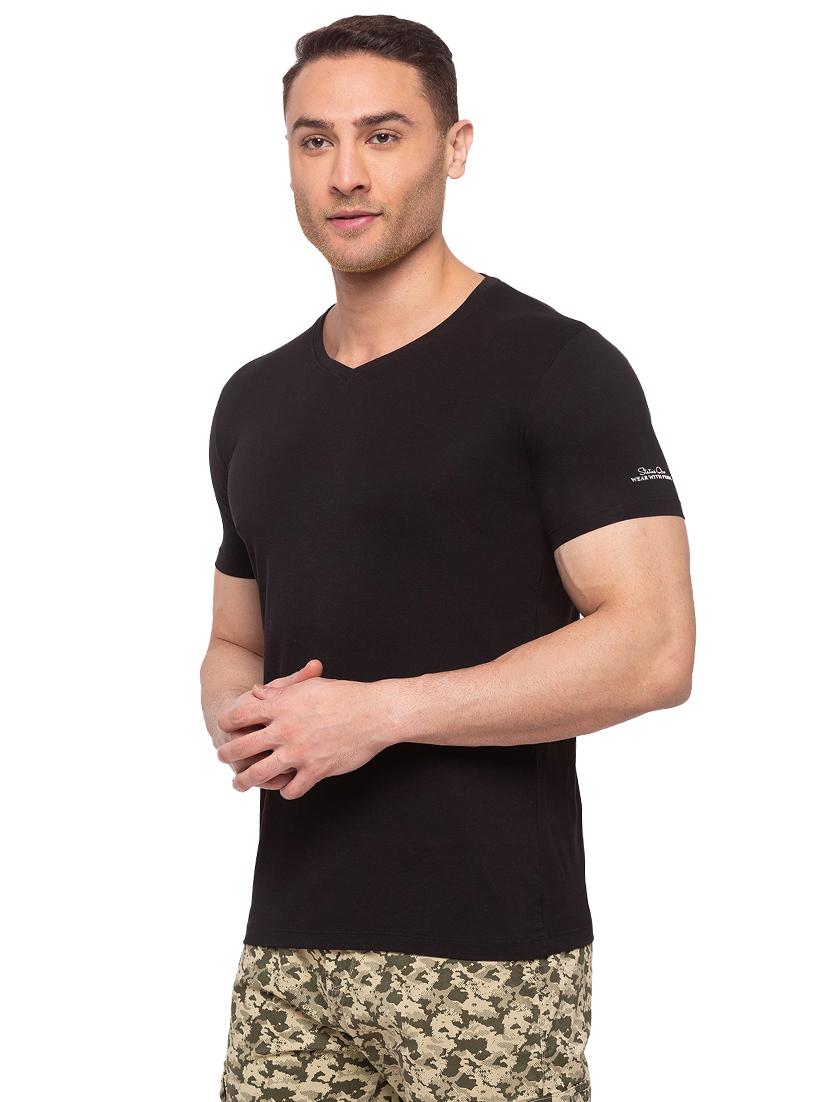 black solid t-shirt - 17615523 - Zoom Image - 2