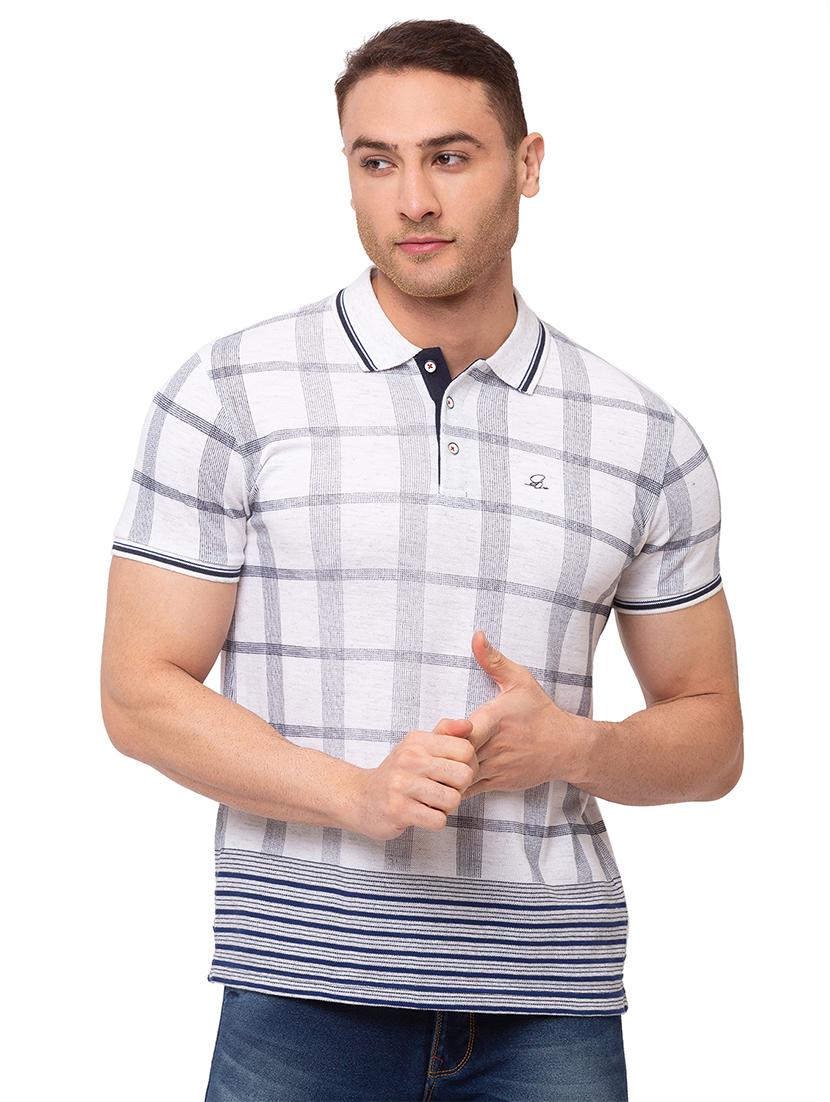 white checkered polo t-shirt - 17615540 - Zoom Image - 1