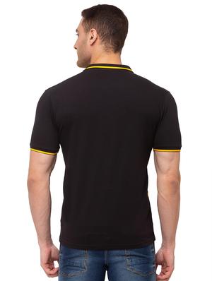 black printed polo t-shirt - 17615547 - Standard Image - 3