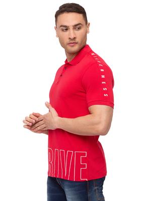 red printed polo t-shirt - 17615553 - Standard Image - 2