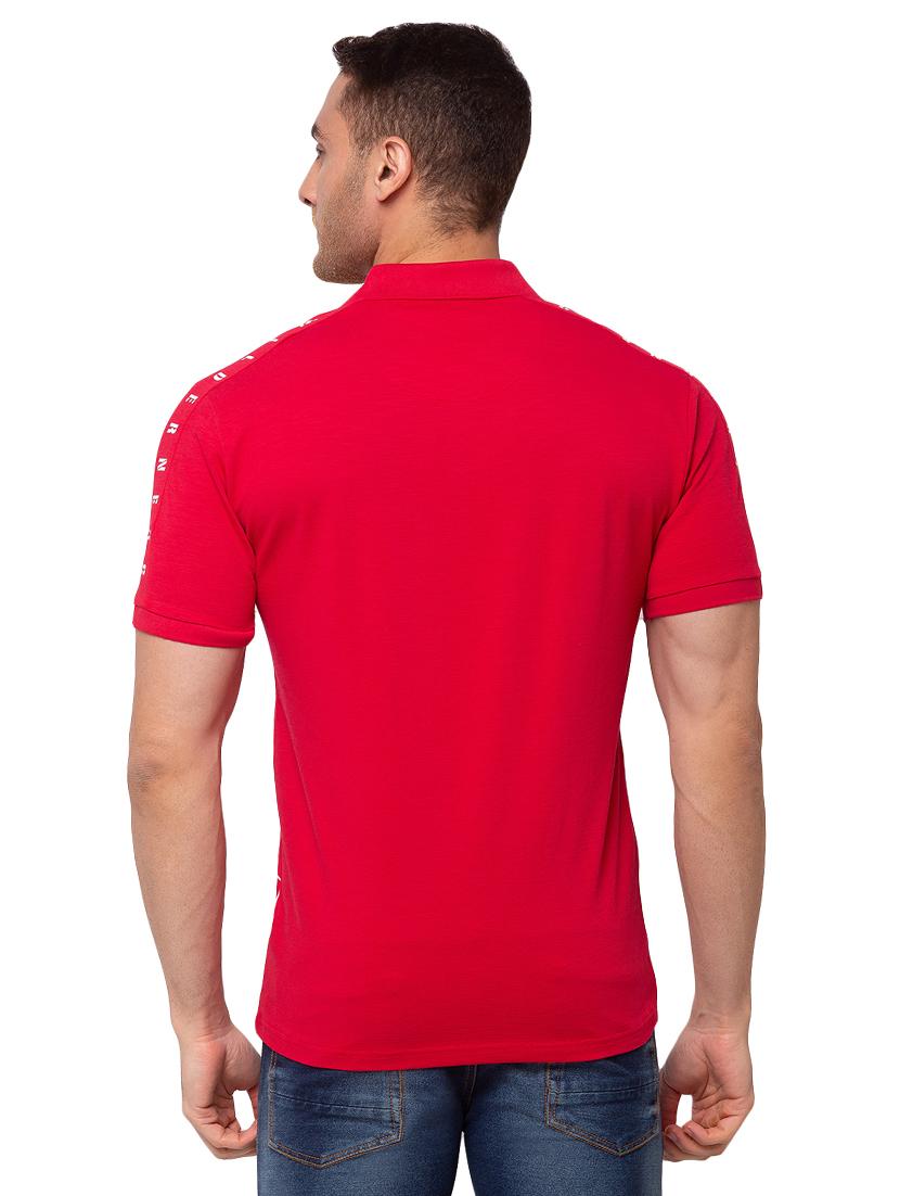 red printed polo t-shirt - 17615553 - Zoom Image - 3