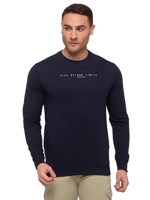 navy blue printed sweatshirt - 17615566 - Standard Image - 1