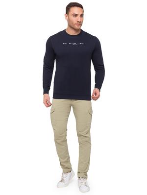 navy blue printed sweatshirt - 17615566 - Standard Image - 4