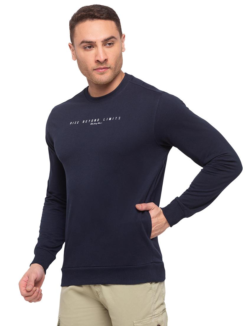 navy blue printed sweatshirt - 17615566 - Zoom Image - 2