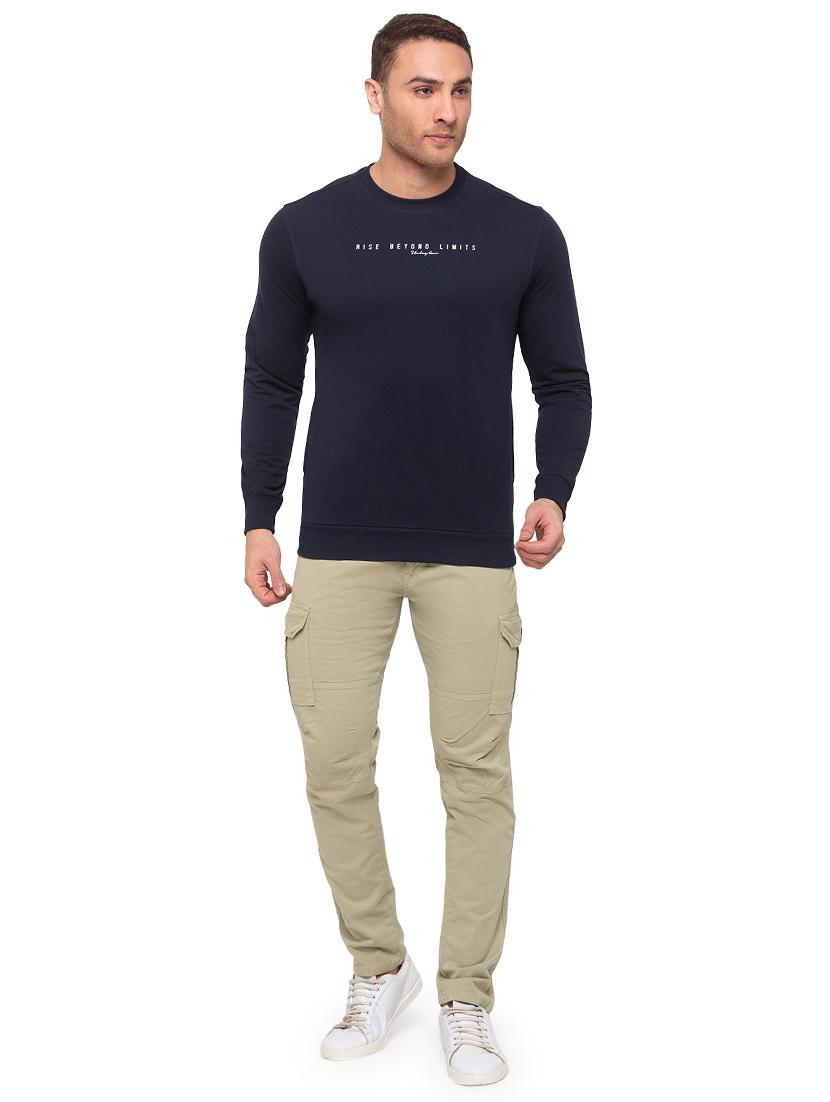 navy blue printed sweatshirt - 17615566 - Zoom Image - 4