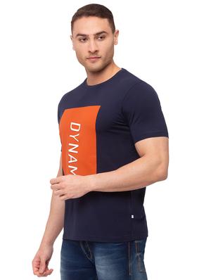 navy blue printed t-shirt - 17615584 - Standard Image - 2