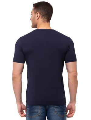 navy blue printed t-shirt - 17615584 - Standard Image - 3