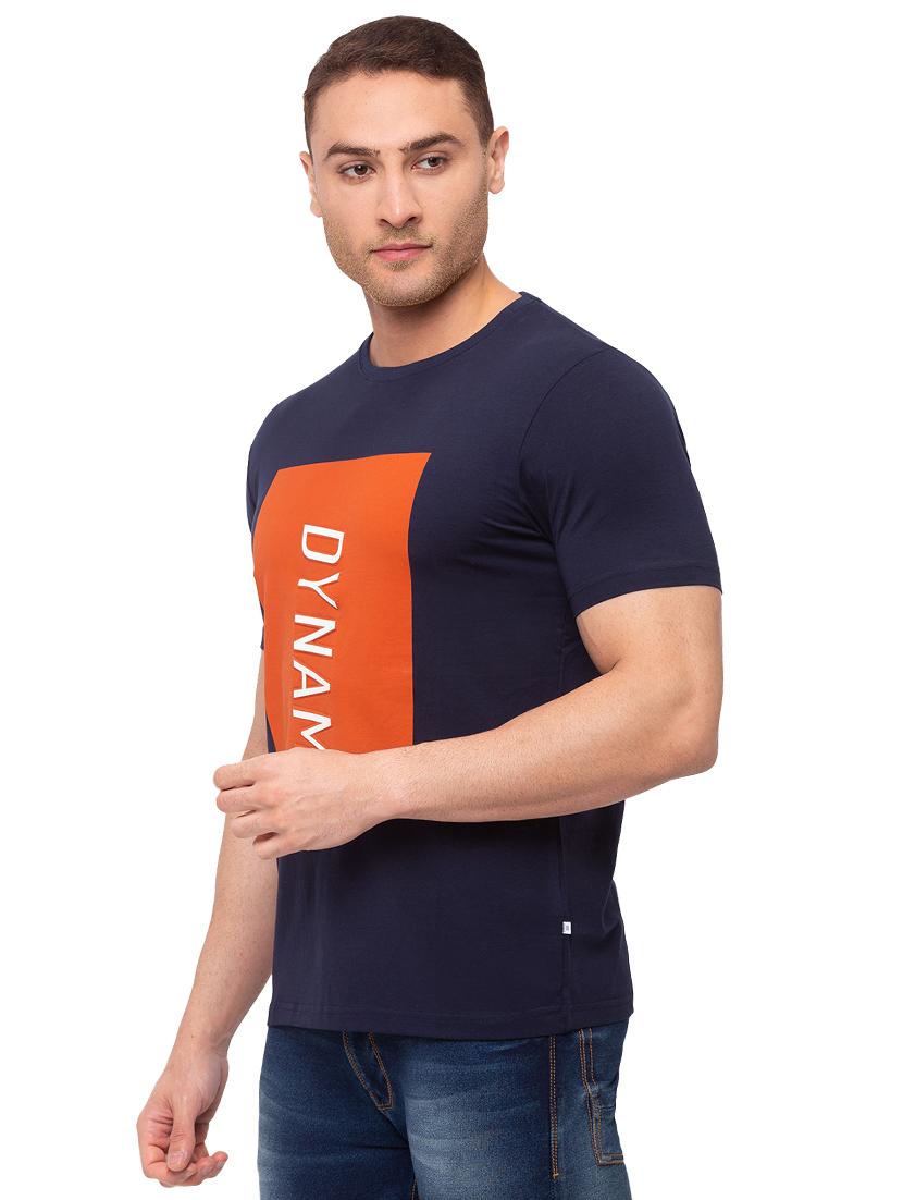 navy blue printed t-shirt - 17615584 - Zoom Image - 2
