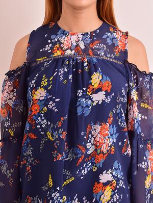 cold shoulder floral top - 17615726 - Standard Image - 5