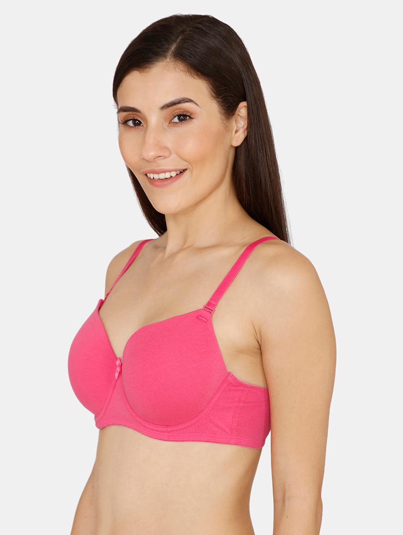 pink cotton tshirt bra - 17615783 - Zoom Image - 2