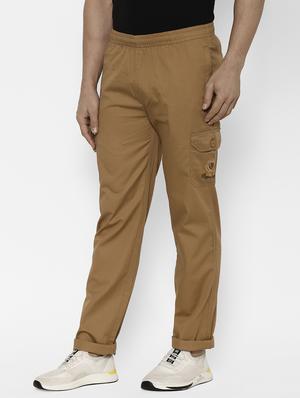 khaki solid cargo trouser - 17615809 - Standard Image - 2