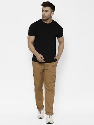 khaki solid cargo trouser - 17615809 - Standard Image - 4