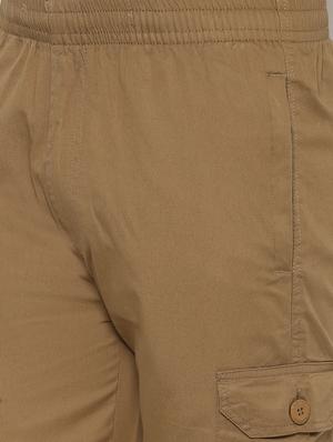 khaki solid cargo trouser - 17615809 - Standard Image - 5