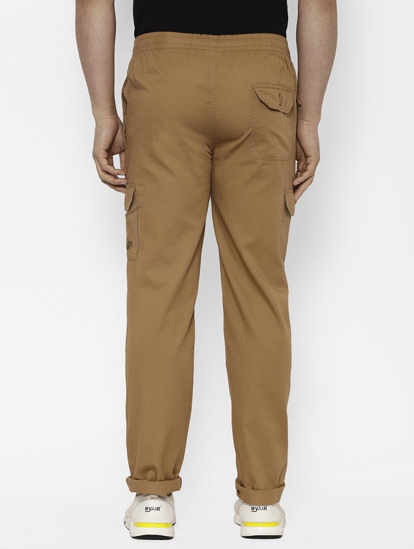 khaki solid cargo trouser - 17615809 - Zoom Image - 3