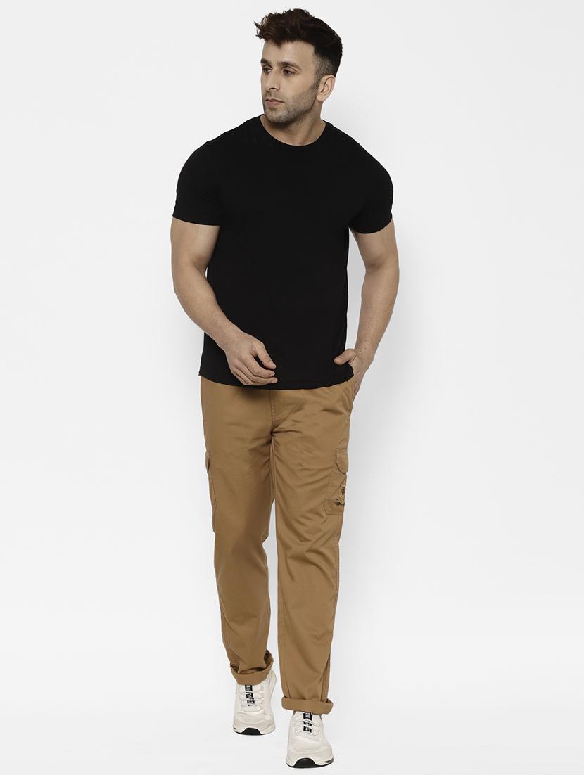 khaki solid cargo trouser - 17615809 - Zoom Image - 4