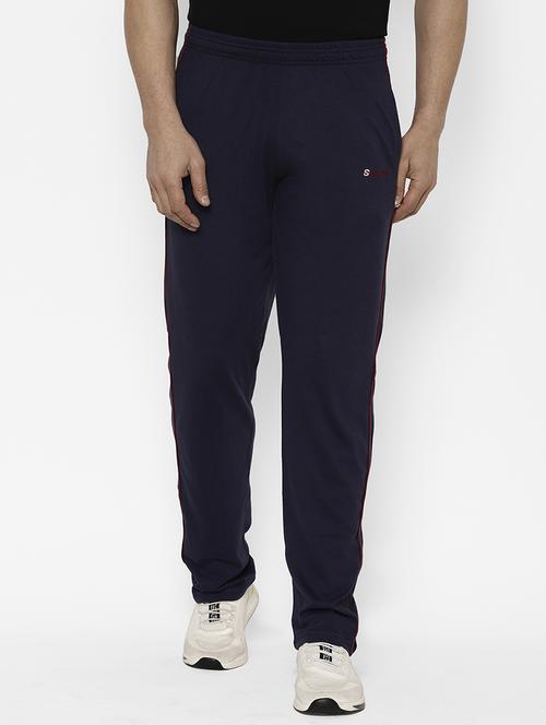 navy blue side striped full length track pant - 17615810 - Standard Image - 1