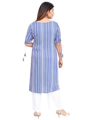 striped straight kurta - 17615827 - Standard Image - 3