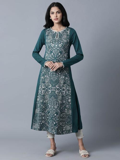 printed straight kurta - 17615949 - Standard Image - 1