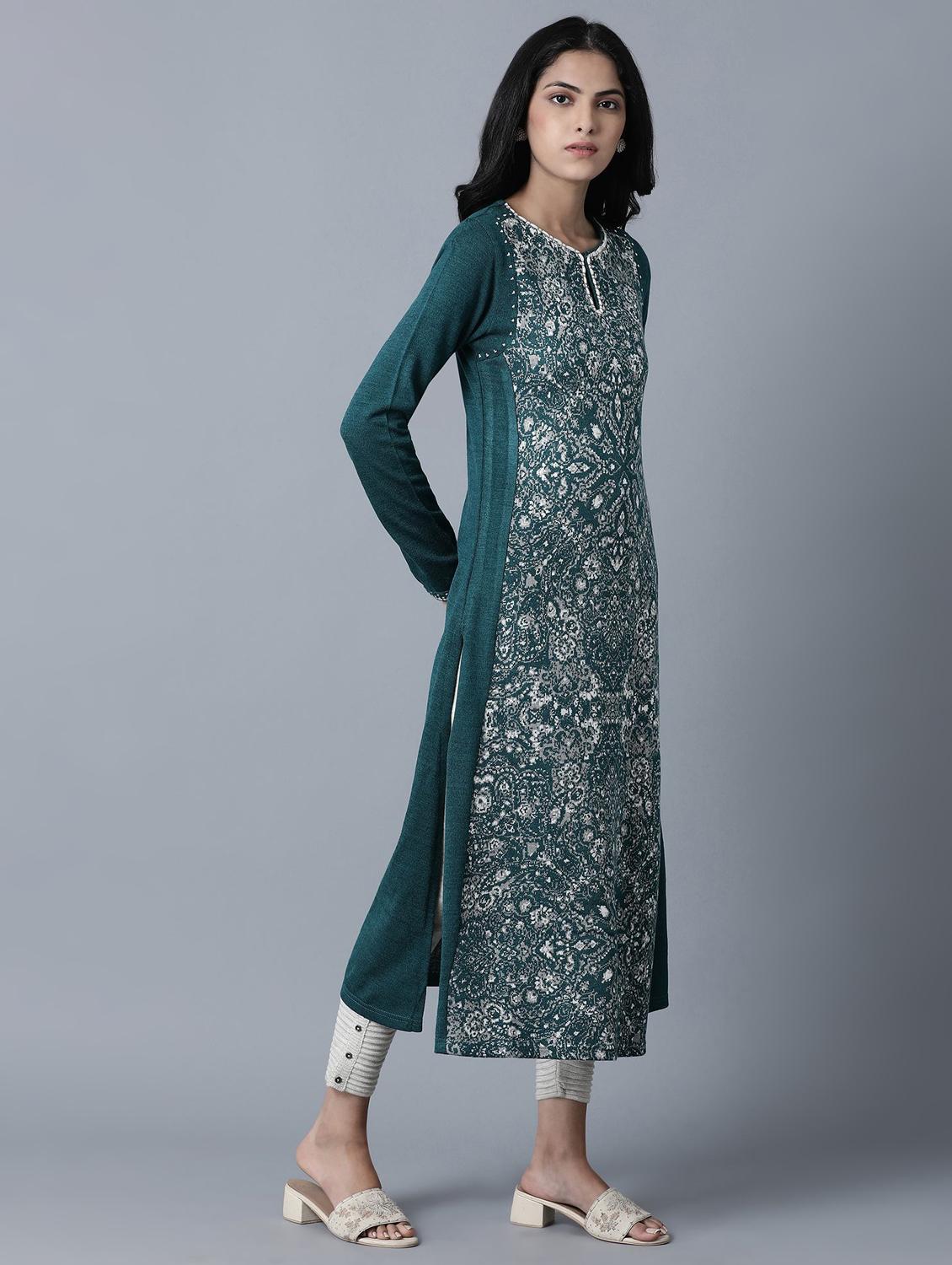 printed straight kurta - 17615949 - Zoom Image - 2