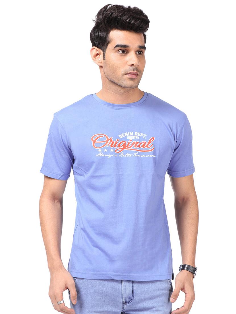 blue printed t-shirt - 17616025 - Zoom Image - 1