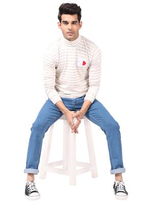 beige striped t-shirt - 17616031 - Standard Image - 4