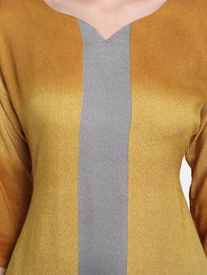 yellow rayon straight kurta - 17616049 - Standard Image - 4
