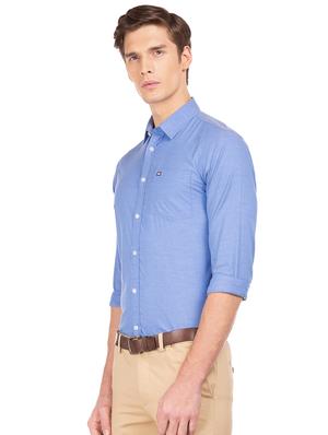 blue solid casual shirt - 17616082 - Standard Image - 2