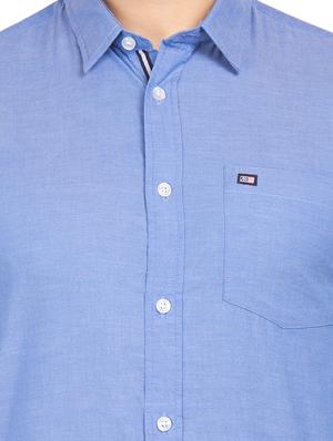 blue solid casual shirt - 17616082 - Standard Image - 5