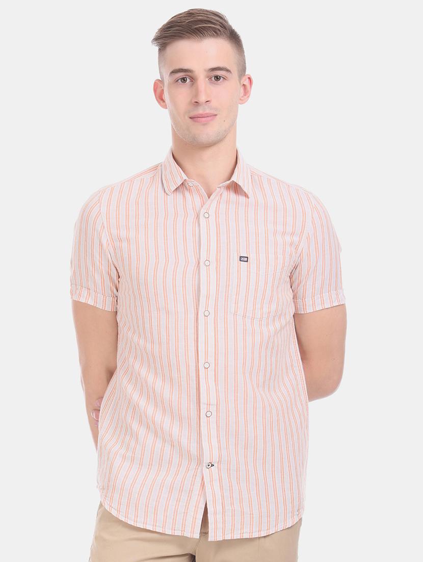 beige striped casual shirt - 17616086 - Zoom Image - 1