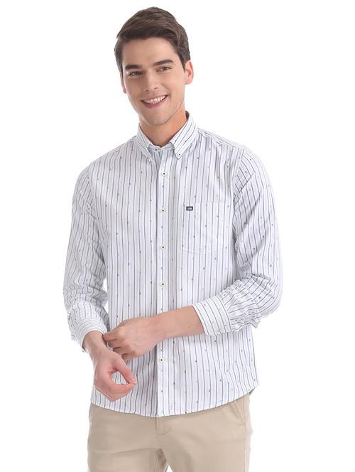 white striped casual shirt - 17616094 - Standard Image - 1