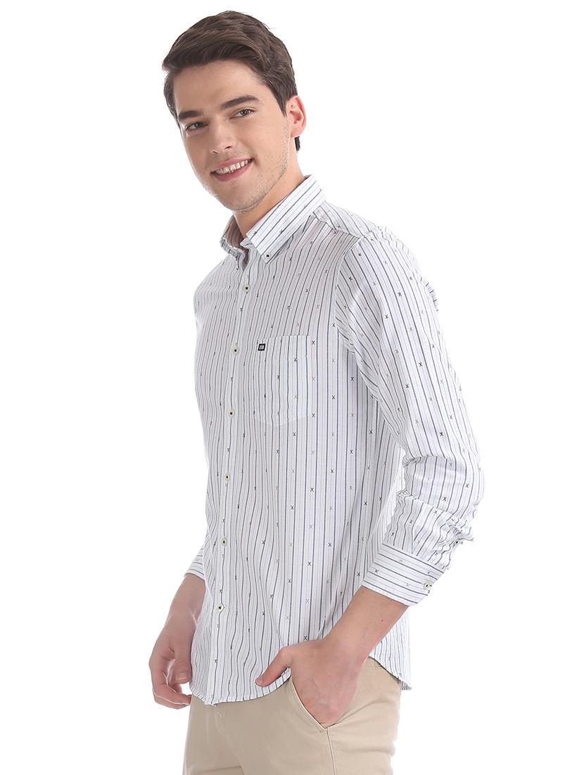 white striped casual shirt - 17616094 - Zoom Image - 2
