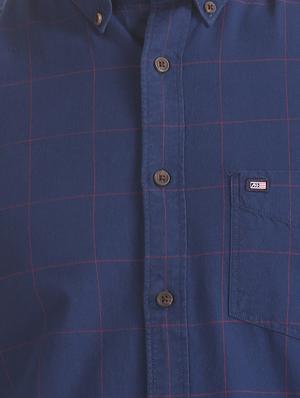 navy blue checkered casual shirt - 17616095 - Standard Image - 5