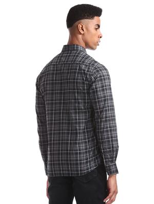 grey checkered casual shirt - 17616139 - Standard Image - 3