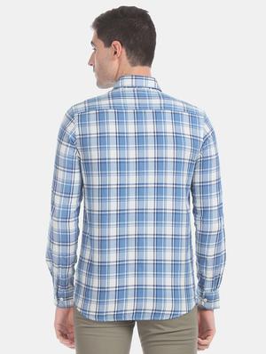 blue checkered casual shirt - 17616142 - Standard Image - 3