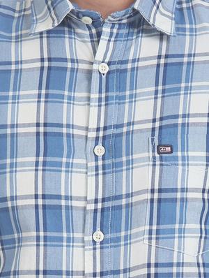 blue checkered casual shirt - 17616142 - Standard Image - 5