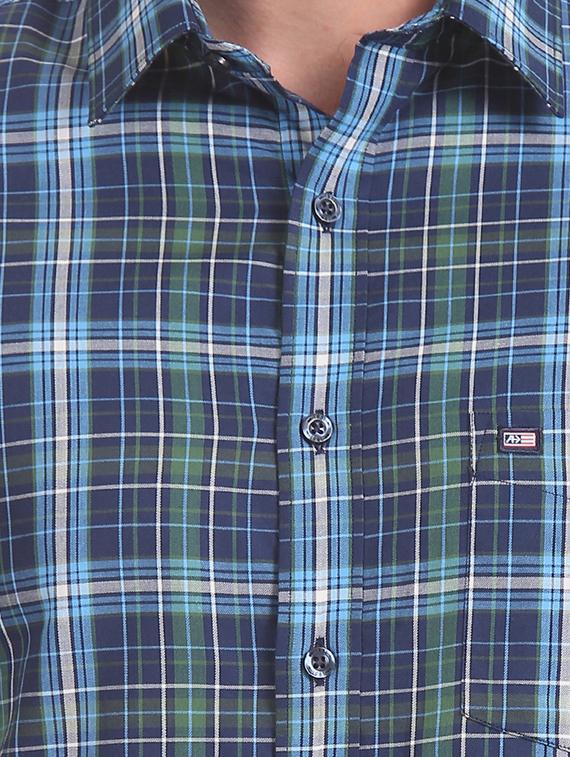 blue checkered casual shirt - 17616143 - Zoom Image - 5
