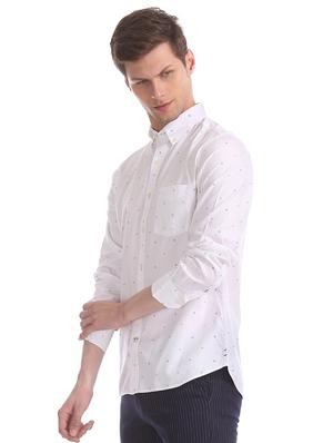 white printed casual shirt - 17616144 - Standard Image - 2