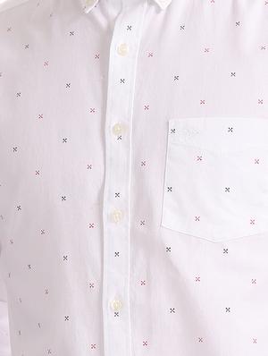 white printed casual shirt - 17616144 - Standard Image - 5